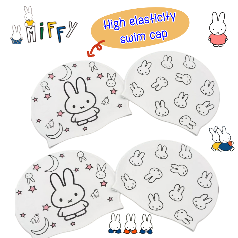 Swim Cap Silicone - New Miffy Rabbit High Elastic Swimming