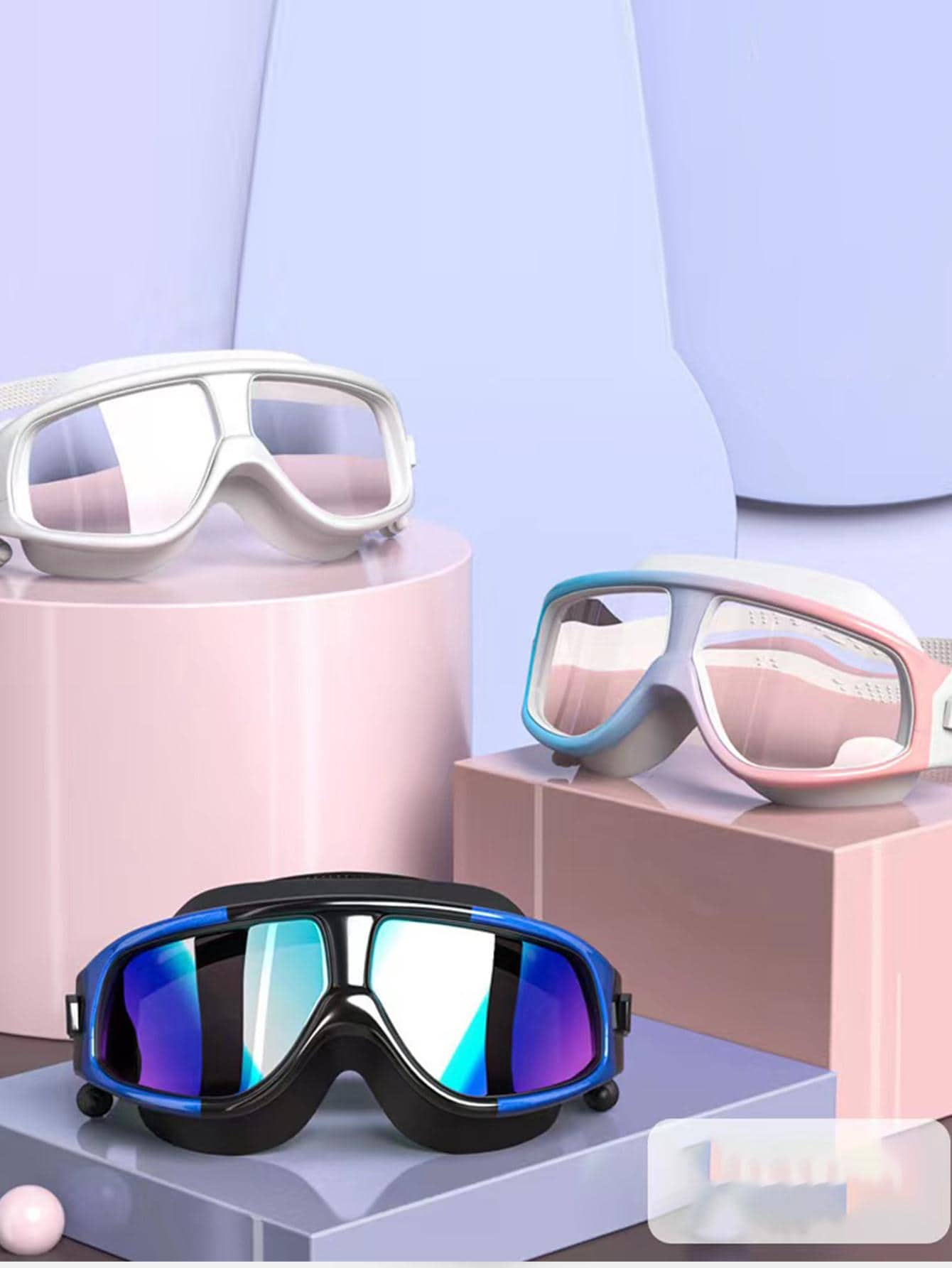 Swim Cap Silicone - Professional Swimming Goggles HD Waterproof Anti