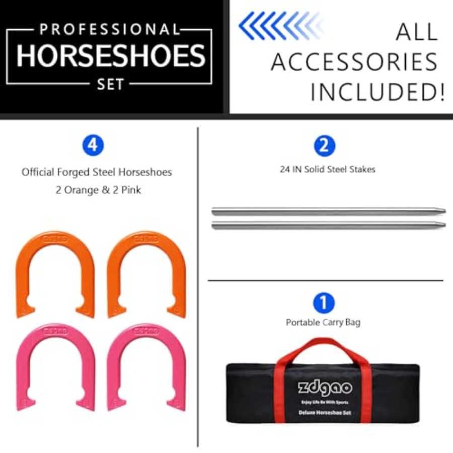 Backyard and beach outdoor gam - đánh giá và giá Horseshoe Game Set
