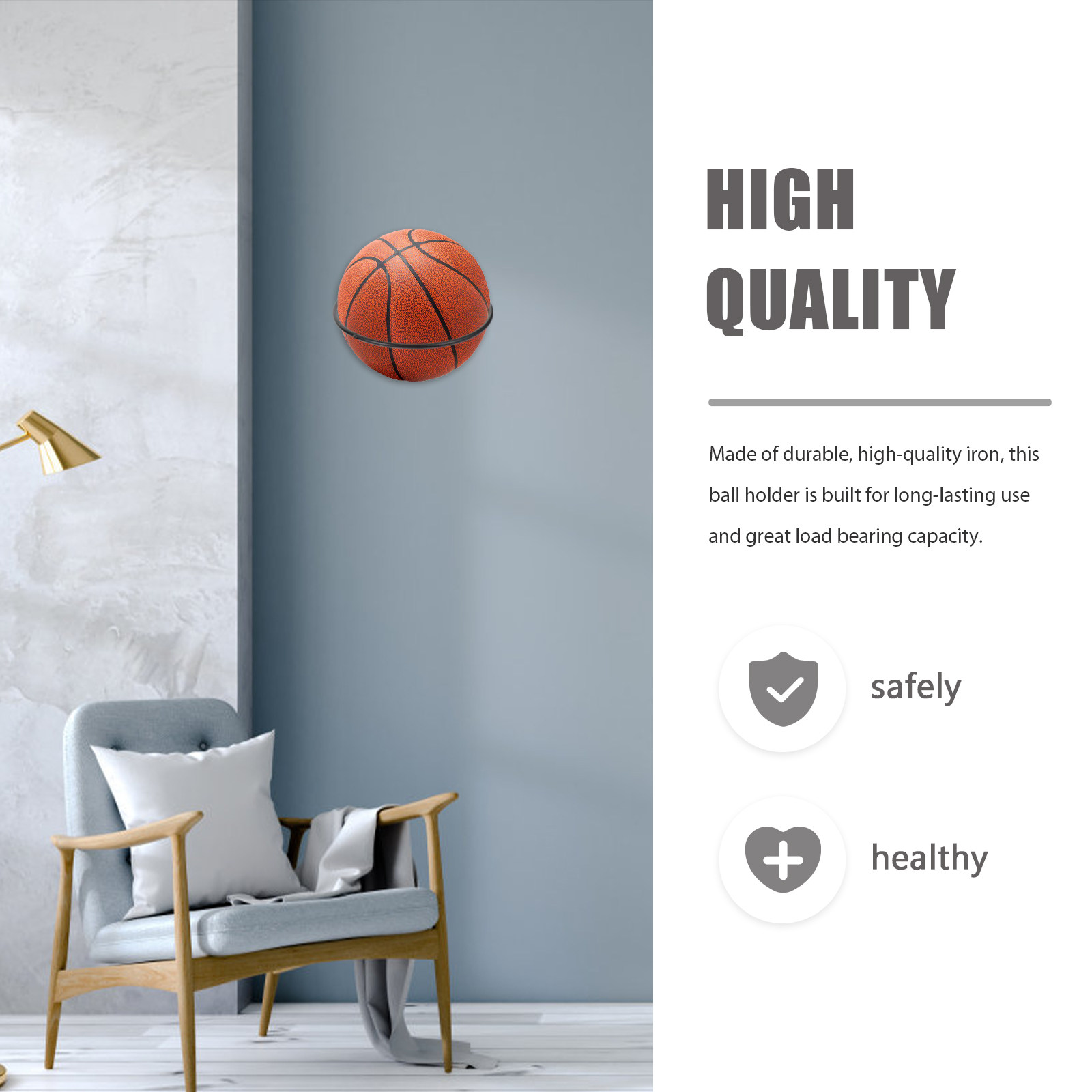 5Pcs Sturdy Iron Wall Ball Rac - đánh giá và giá Sports Equipment Basketball